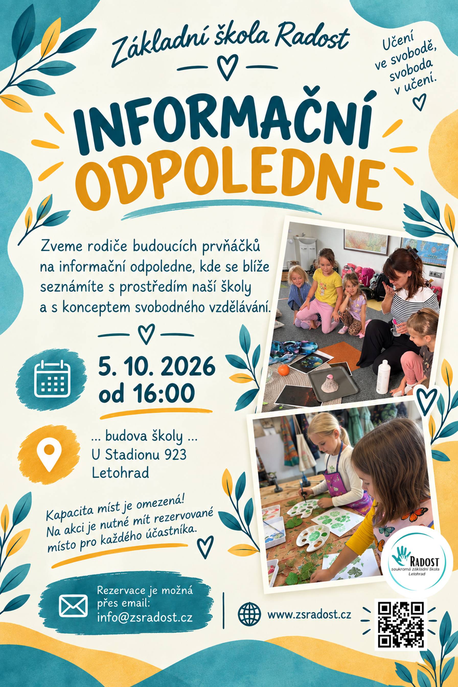 Letáček na informační odpoledne